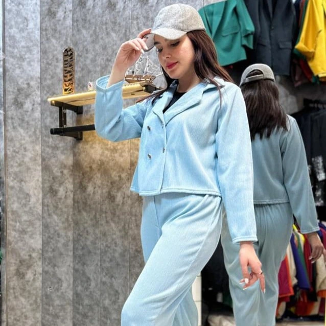 کت شلوار ژاکارد پلیسه