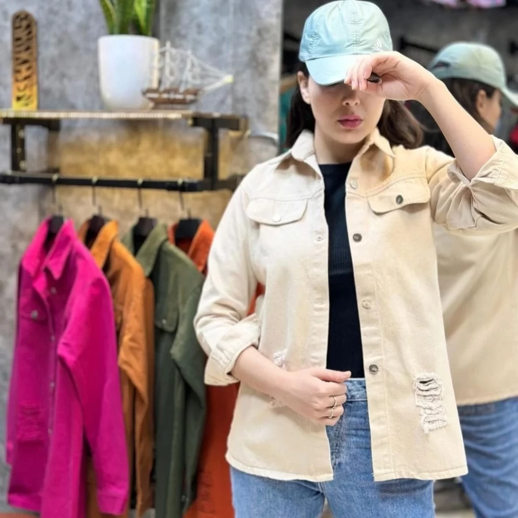 مانتو کتان گرم بالا زاب دار