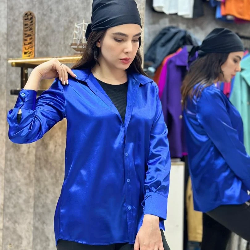 شومیز ساتن جنس LX راسته