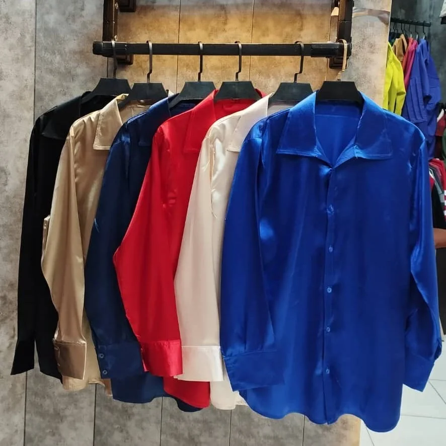 شومیز ساتن جنس LX قواره دار