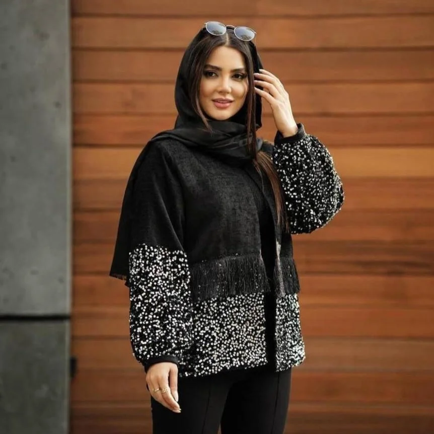 کت مخمل پولک دوزی